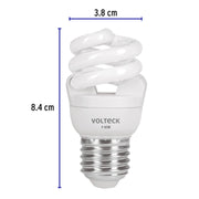 Lámpara espiral mini T2 5 W luz de día en blíster, VOLTECK