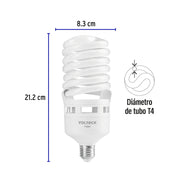 Lámpara espiral T4 65 W alta potencia luz de día, caja