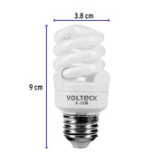 Lámpara espiral mini T2 7 W luz de día en blíster, VOLTECK