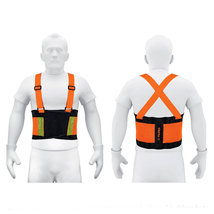 Faja lumbar naranja con cintas de alta visibilidad,EG,TRUPER