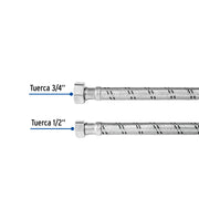 Manguera para boiler, acero inox. 1/2'H x 3/4'H, 120 cm
