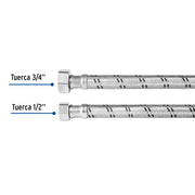 Manguera para boiler, acero inox. 1/2'H x 3/4'H, 40 cm