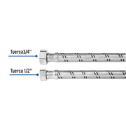Manguera para boiler, acero inox. 1/2'H x 3/4'H, 60 cm