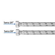Manguera para boiler, acero inox. 3/4'H x 3/4'H, 40 cm