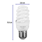 Lámpara espiral mini T2 11 W luz cálida en blíster, VOLTECK