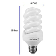 Lámpara espiral T4 20 W luz cálida en blíster, VOLTECK