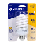 Lámpara espiral mini T2 23 W luz cálida en blíster, VOLTECK