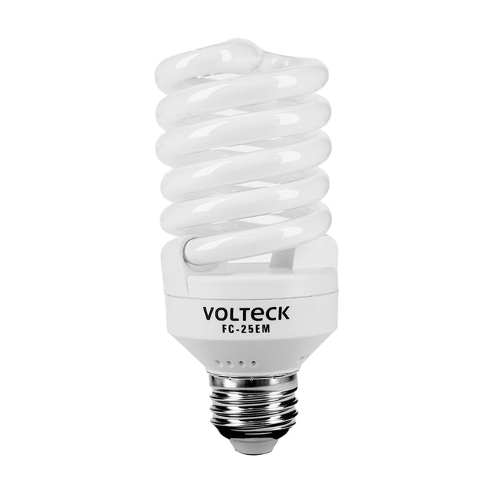 Lámpara espiral mini T2 25 W luz cálida en blíster, VOLTECK