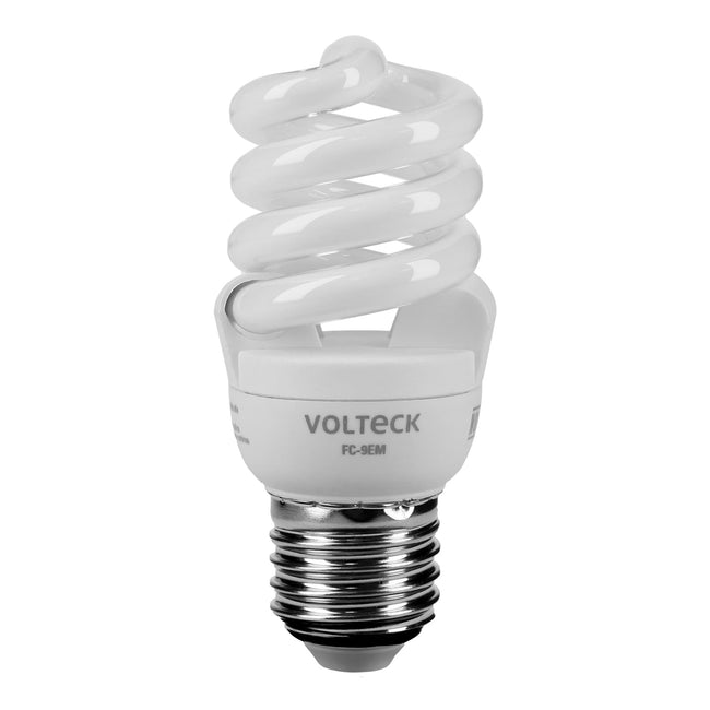 Lámpara espiral mini T2 9 W luz cálida en blíster, VOLTECK