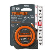 Flexómetro compacto contra impactos 5.5 m cinta 25 mm,TRUPER