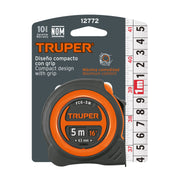 Flexómetro compacto contra impactos 5 m cinta 19 mm, TRUPER