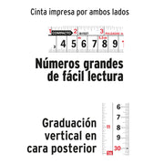 Flexómetro compacto contra impactos 8 m cinta 25 mm, TRUPER
