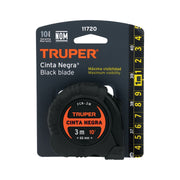 Flexómetro contra impactos 3 m, Cinta Negra 13 mm, TRUPER