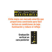 Flexómetro contra impactos 8 m, Cinta Negra 25 mm, TRUPER