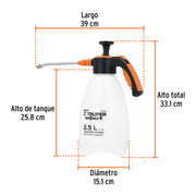 Fumigador doméstico de 2.5 litros, mango ergonómico, EXPERT
