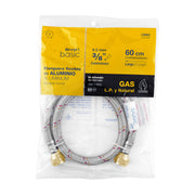 Manguera para gas, aluminio, 3/8' flare, 60 cm, FOSET BASIC