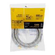 Manguera para gas, aluminio, 5/16' flare, 200cm, FOSET BASIC