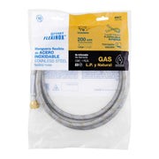Manguera para gas, acero inox, 3/8' flare, 200 cm, FOSET