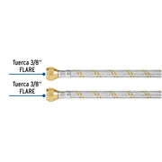 Manguera para gas, acero inox, 3/8' flare, 200 cm, FOSET