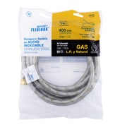 Manguera para gas, acero inox, 3/8' flare, 400 cm, FOSET