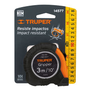 Flexómetro Gripper contra impactos 3 m cinta 13 mm, TRUPER