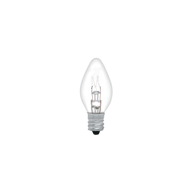 Caja con 50 focos incandescentes transparentes base E12 7.5W