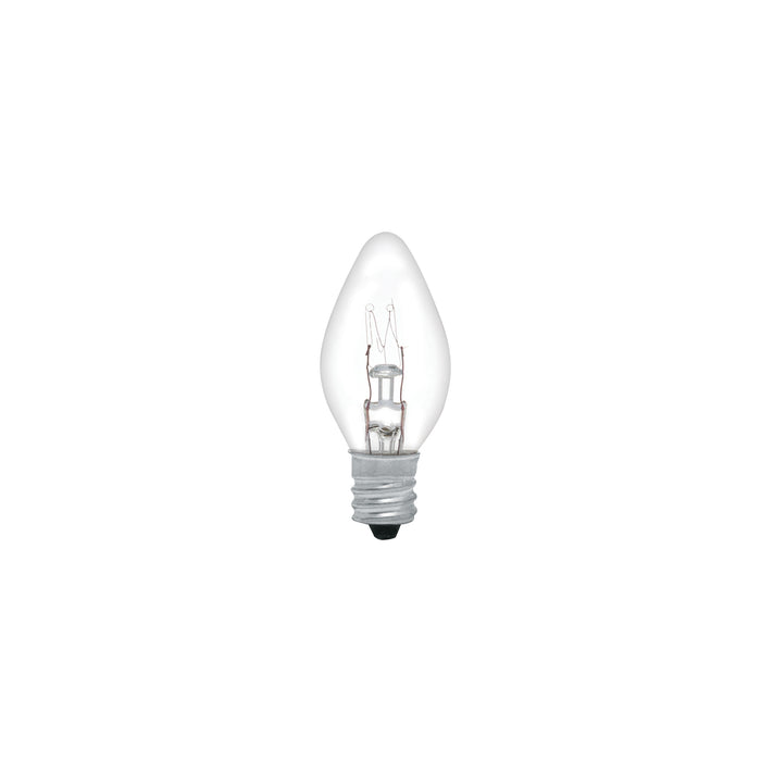 Caja con 50 focos incandescentes transparentes base E12 7.5W