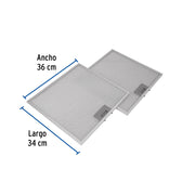 Juego de 2 filtros de aluminio para campana CAME-75