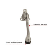Fijapuerta metálico, acabado níquel satín, HERMEX