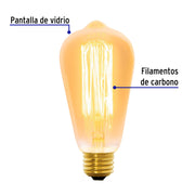 Lámpara incandescente vintage 40 W tipo Edison, VOLTECK