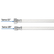 Manguera lavabo/fregadero, vinilo blanco, 1/2' x 3/8',40 cm