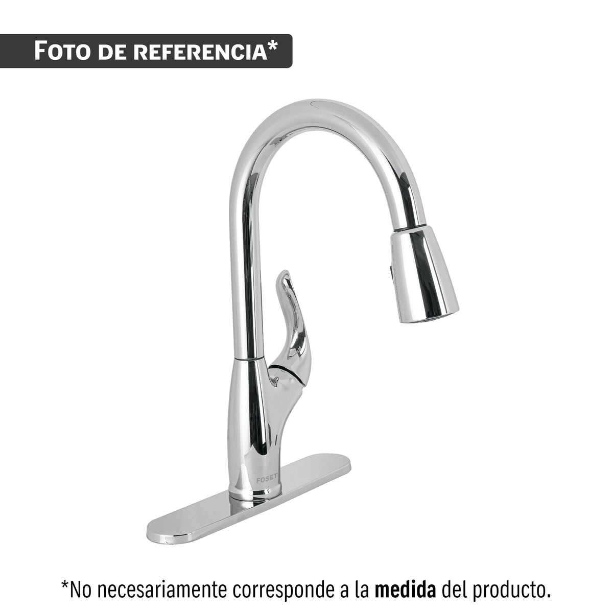 Monomando para fregadero, ABS, cuello alto, BASIC