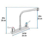 Mezcladora 8' fregadero, ABS, cuello cobra, palanca, BASIC