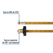 Manguera pigtail, vinilo, 7/16' x 7/8', 55 cm, FOSET