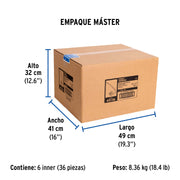 Manguera pigtail, acero inox, 7/16' x 7/8', 55 cm, FOSET