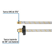 Manguera pigtail, acero inox, 7/16' x 7/8', 55 cm, FOSET