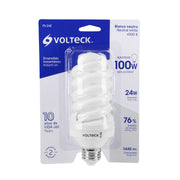 Lámpara espiral T4 24 W luz neutra en blíster, VOLTECK