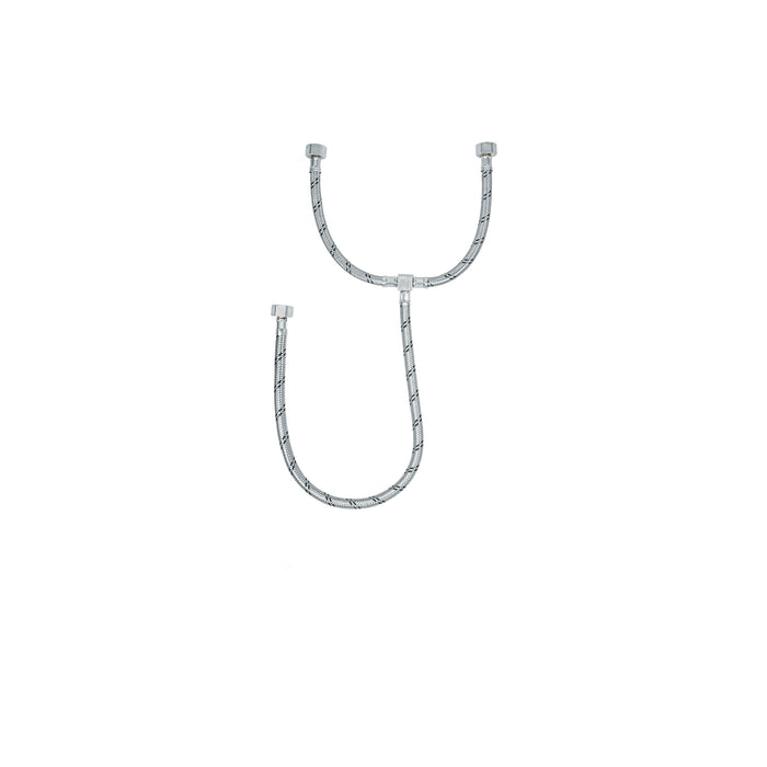 Manguera 'T' lavabo/fregadero,acero inox,1/2'x1/2'x1/2',55cm
