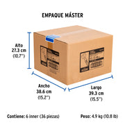 Manguera p/WC, acero inox, 3/8'x7/8', 40cm, plástico/latón