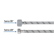 Manguera p/WC, acero inox, 3/8'x7/8', 40cm, plástico/latón