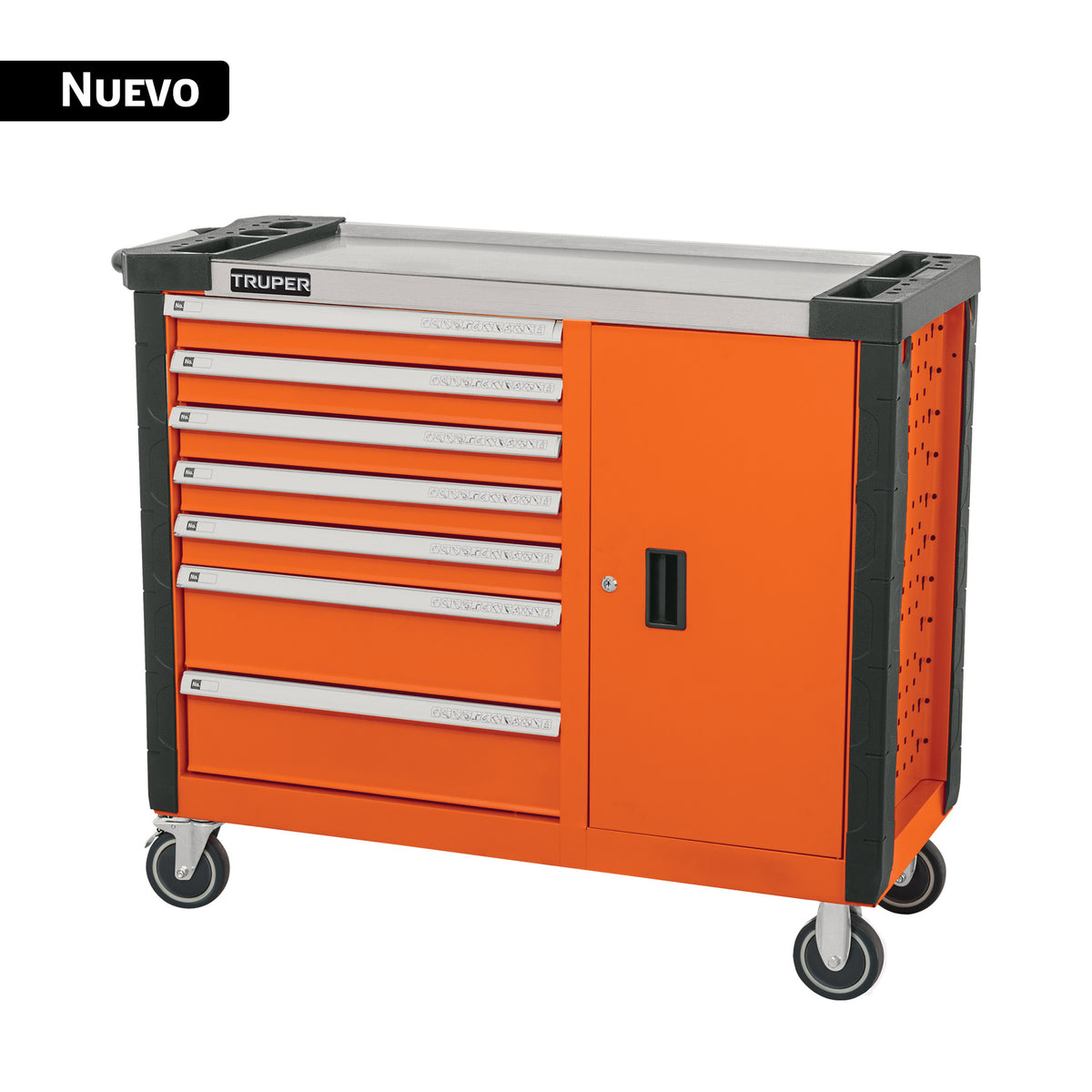 Gabinete metálico móvil, 7 cajones, capacidad 350 kg, TRUPER