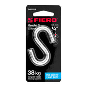 Gancho 'S' de 1/4' de acero para cable, FIERO
