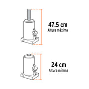 Gato hidráulico de botella de 21 Ton, TRUPER