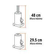 Gato hidráulico de botella de 50 Ton, TRUPER