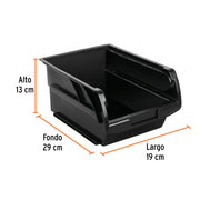 Gaveta apilable #3.5 de plástico, 29 x 19 x 13 cm, TRUPER