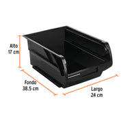 Gaveta apilable #4.5 de plástico, 38.5 x 24 x 17 cm, TRUPER