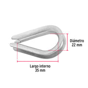 Bolsa con 10 guardacabos para cable de acero de 3/16', FIERO