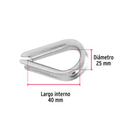Bolsa con 5 guardacabos para cable de acero de 5/16', FIERO