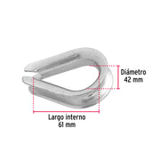 Bolsa con 5 guardacabos para cable de acero de 5/8', FIERO