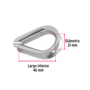 Bolsa con 5 guardacabos para cable de acero de 7/16', FIERO